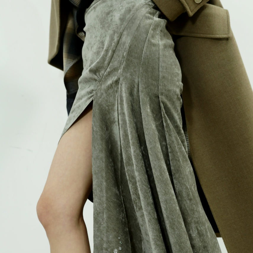 Handmade Crystal Rhinestone Asymmetric Skirt