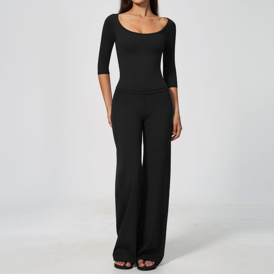 Midi Length Dress With Sleeves Two-Piece Set in Nylon