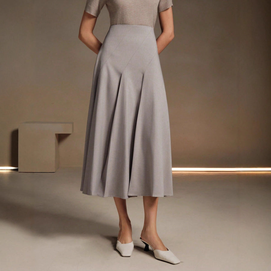 Asymmetrical Pleated Chic And Elegant Sheath Skirt