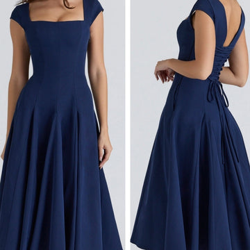 A-Line Mid-Length Formal Dress for Women Office Wear